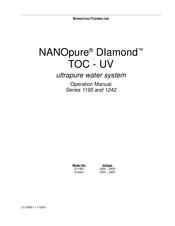 Barnstead|Thermolyne NANOpure DIamond D12421 Operation Manual