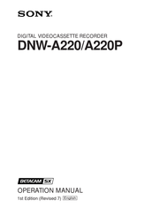 Sony BETACAM SX A220P Operation Manual