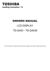 Toshiba TD-Q493 Owner's Manual