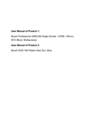 Bosch Professional GWS 670W Original Instructions Manual