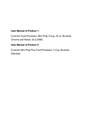 Cuisinart Mini-Prep Plus DLC-2A Series Instruction/Recipe Booklet