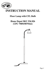 HAMPTON BAY 536 026 Instruction Manual