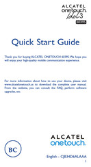 Alcatel ONETOUCH 6039S Quick Start Manual