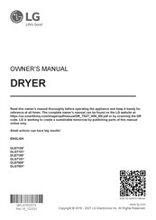 LG DLE7000 Series Owner's Manual