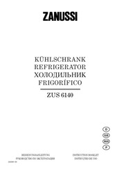 Zanussi ZUS 6140 Instruction Booklet