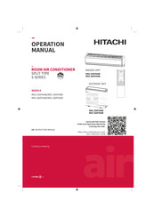 Hitachi S Series Operation Manual