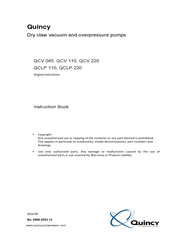 Quincy Compressor QCLP 110 Instruction Book