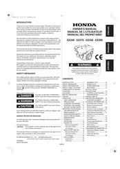 Honda GX240UT1 Owner's Manual