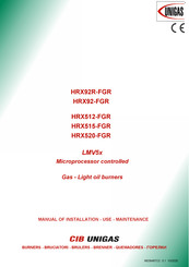 Unigas HRX92R-FGR Manual Of Installation - Use - Maintenance