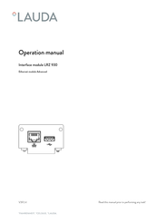 Lauda LRZ 930 Operation Manual