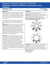 Johnson Controls VA9204-B-2 Series Installation Manual