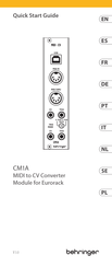Behringer CM1A Quick Start Manual