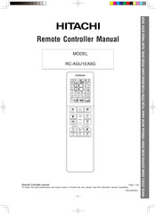 Hitachi RC-AGU1EA0G Manual