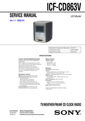 Sony Dreram Machine ICF-CD863V Service Manual