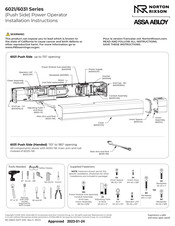 Assa Abloy NORTON RIXSON 6021 Series Installation Instructions Manual