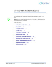 Spirent CF400 Installation Instructions Manual