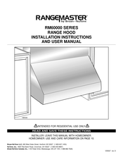 NuTone RANGEMASTER RM60000 Series Installation Instructions And User Manual