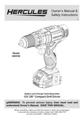 Hercules HD91B Owner's Manual & Safety Instructions