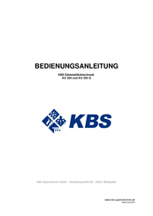 KBS Gastrotechnik KU 355 G Instruction Manual