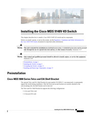 Cisco MDS 9148V-K9 Installing