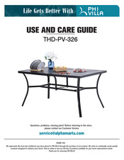 Phi Villa THD-PV-326 Use And Care Manual