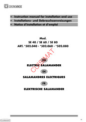 Tecnoinox SE 60 Instruction Manual For Installation And Use