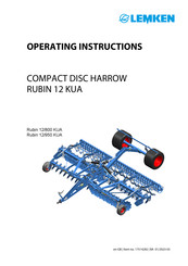 Lemken RUBIN 12 KUA Operating Instructions Manual