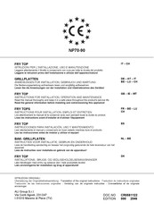 ALI MNFT78GT Instructions For Installation, Operation And Maintenance