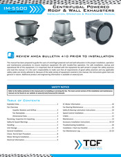 TCF IM-5500 Installation, Operation & Maintenance Manual