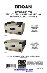 Broan ERV120S User Manual