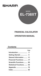 Sharp EL-738XTBN Operation Manual