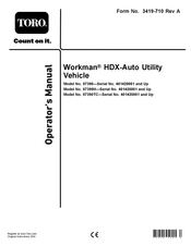 Toro 07390H Workman HDX-Auto Operator's Manual