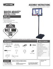 Lifetime QUICK ADJUST 1531 Assembly Instructions Manual