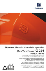 Husqvarna Z 254 Operator's Manual