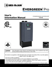 Weil-McLain EVERGREEN PRO 1 EVG-110 User's Information Manual