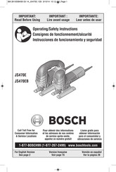 Bosch JS470EB Operating/Safety Instructions Manual
