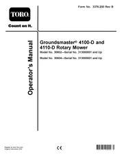 Toro Groundsmaster 4110-D Operator's Manual