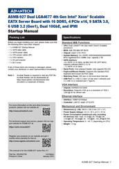 Advantech ASMB-927 Startup Manual