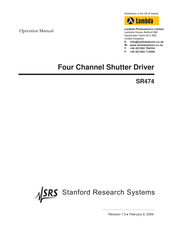 Lambda SR474 Operation Manual