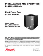 Raypak 6350 Series Installation And Operating Instructions Manual