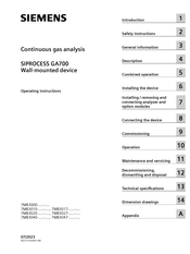 Siemens 7MB3017 Series Operating Instructions Manual