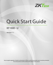 ZKTeco KF1000-U Quick Start Manual