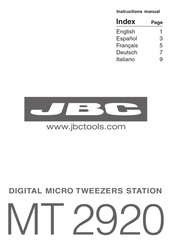 jbc MT 2920 Instruction Manual