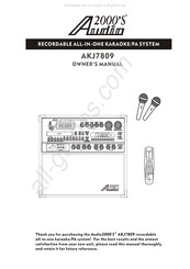 Audio 2000 AKJ7809 Owner's Manual