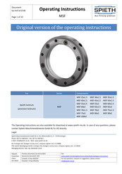 SPIETH MSF 45x1.5 Operating Instructions Manual