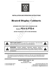 Bakers Pride PD-4 Installation And Operating Instructions Manual