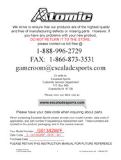 ESCALADE Atomic G01342F Manual