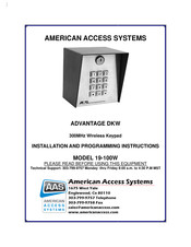 AAS ADVANTAGE DKW 19-100W Installation And Programming Instructions