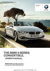 BMW 435i Convertible 2014 Owner's Manual