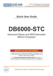 DEVA Broadcast DB6000-STC Quick User Manual